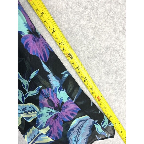 Colleen Lopez Blouse Womens Small Blue Floral Sheer Kimono Flowy Summer Vacation - Picture 11 of 14